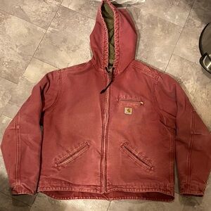 Carhartt For Women XL Dark Dusty Pink Hooded Jacket hooded Full Zip